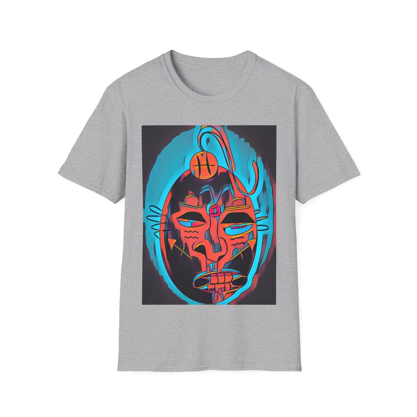 Zodi-ABSTRACT T-Shirt (Turquoise & Bright Orange)