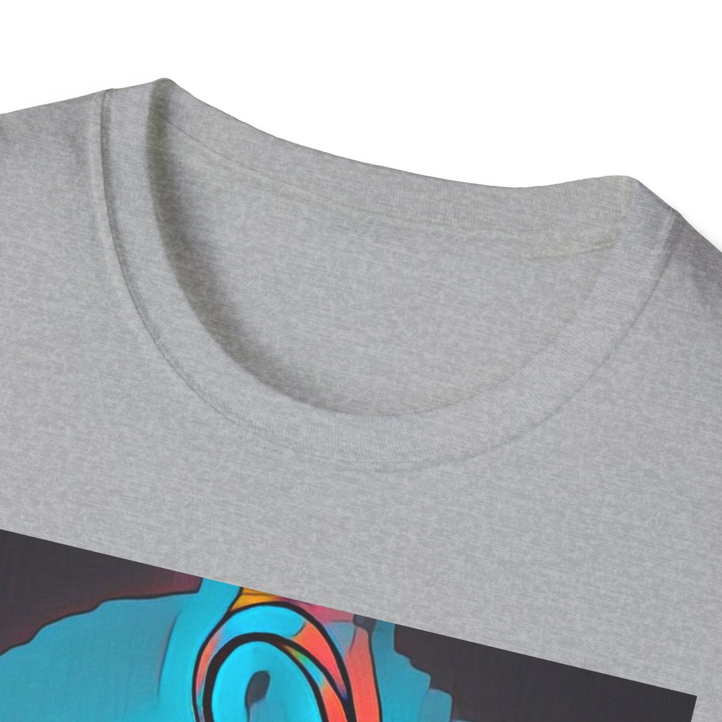 Zodi-ABSTRACT T-Shirt (Turquoise & Bright Orange)