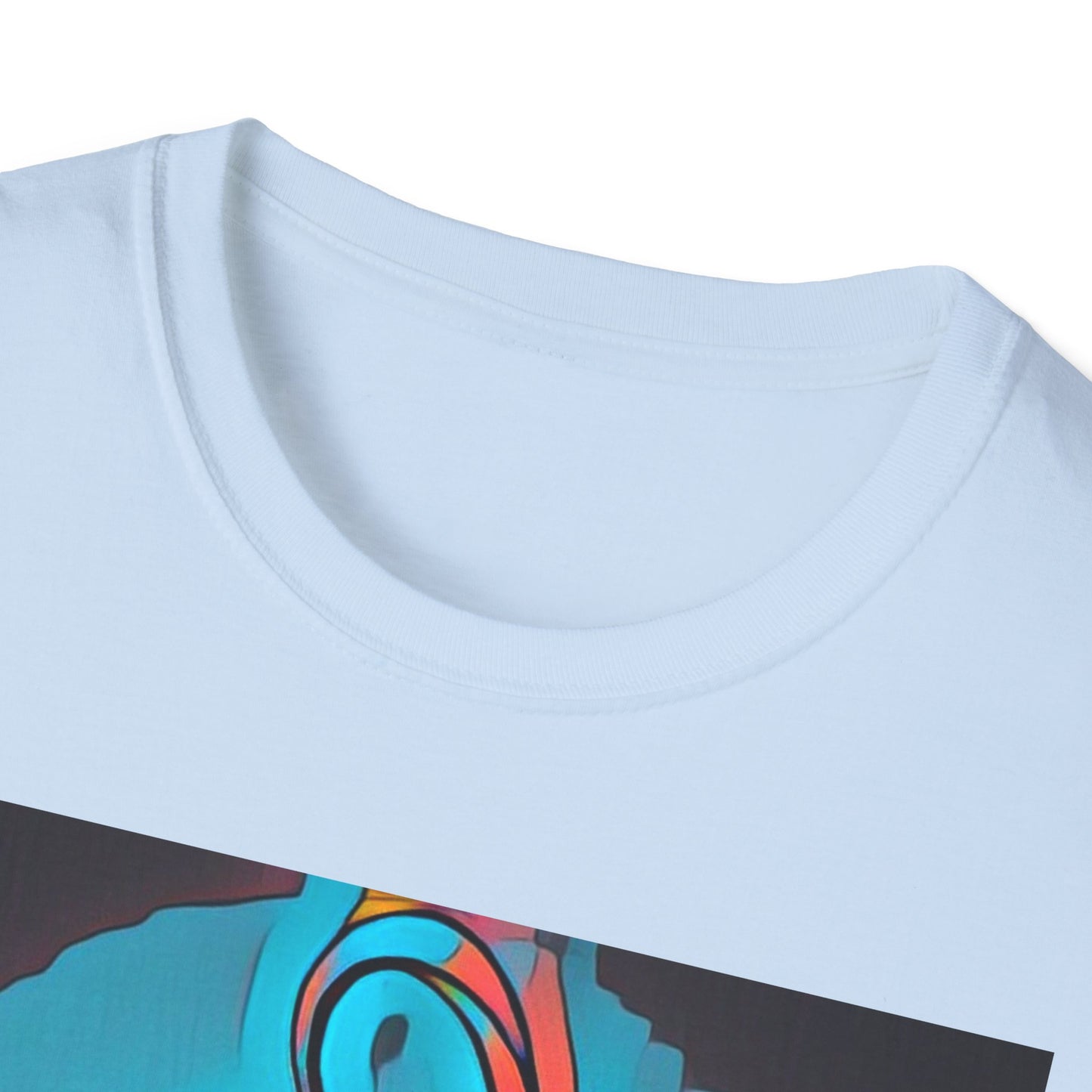 Zodi-ABSTRACT T-Shirt (Turquoise & Bright Orange)