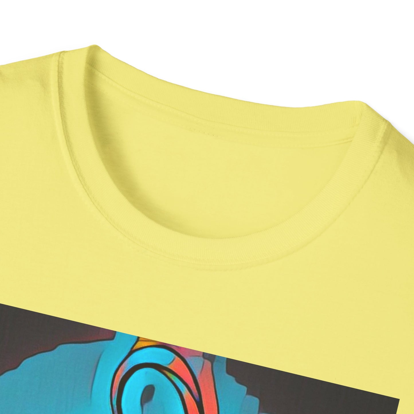 Zodi-ABSTRACT T-Shirt (Turquoise & Bright Orange)