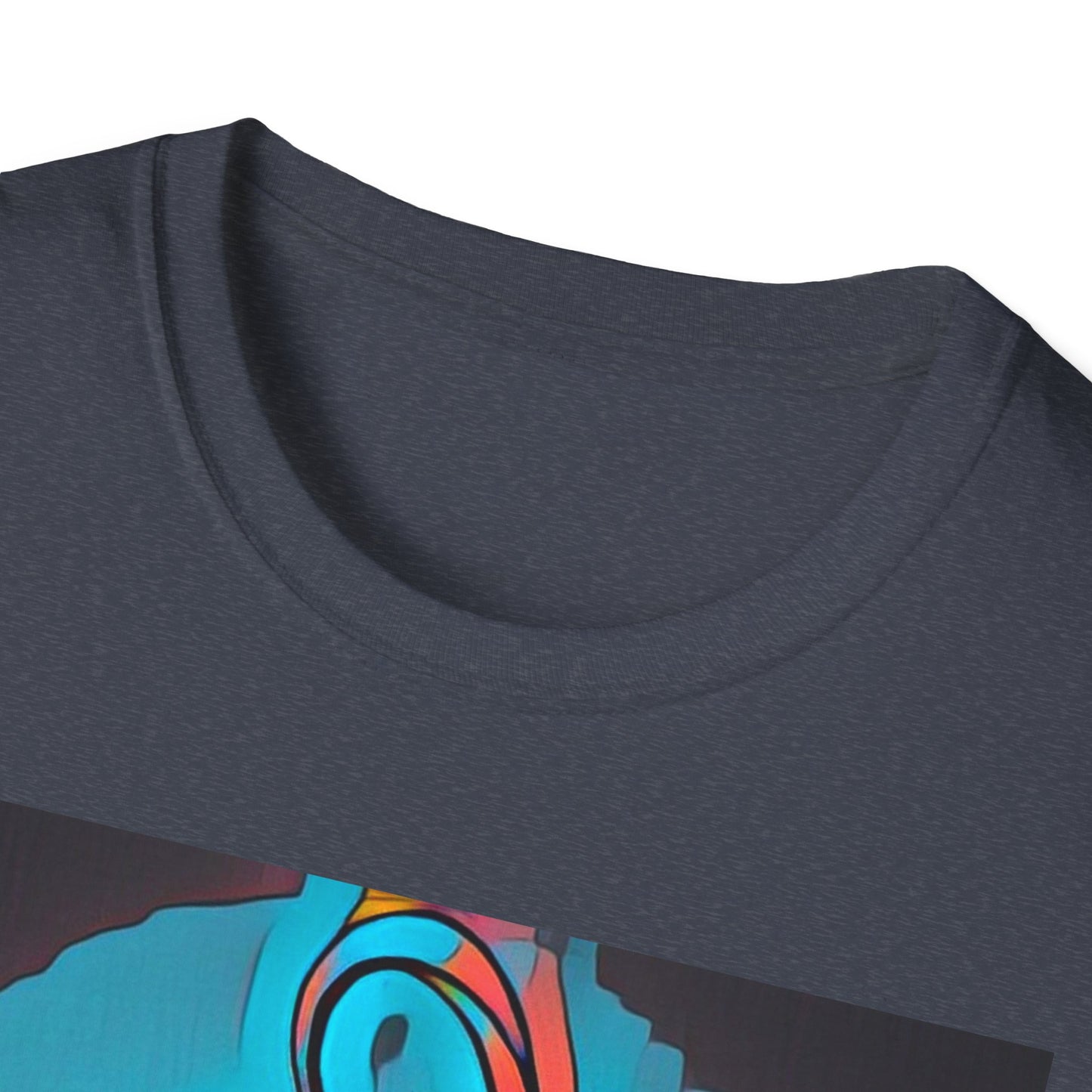 Zodi-ABSTRACT T-Shirt (Turquoise & Bright Orange)