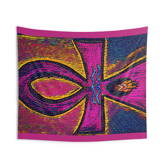 Original Aquarian Owl Ankh Tapestry