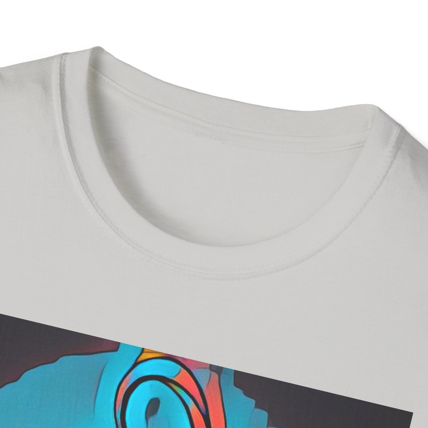 Zodi-ABSTRACT T-Shirt (Turquoise & Bright Orange)