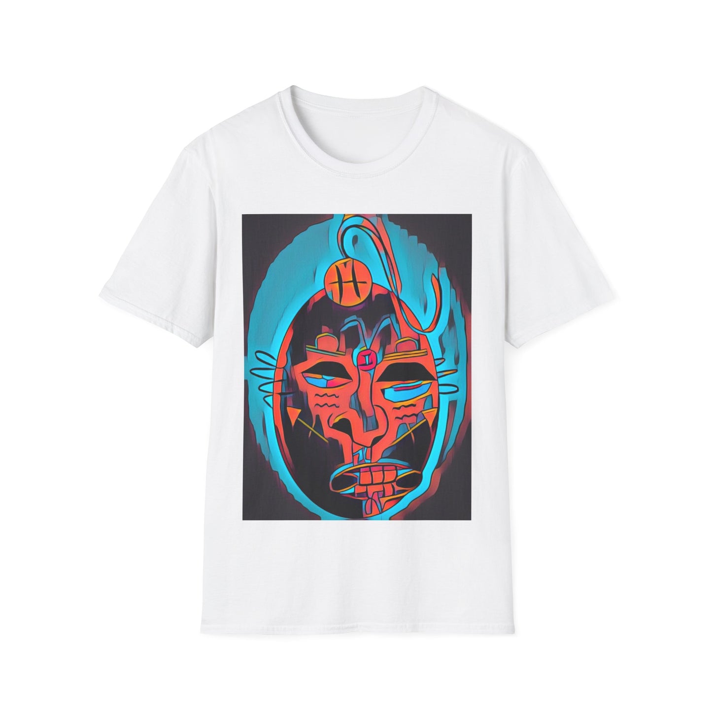 Zodi-ABSTRACT T-Shirt (Turquoise & Bright Orange)