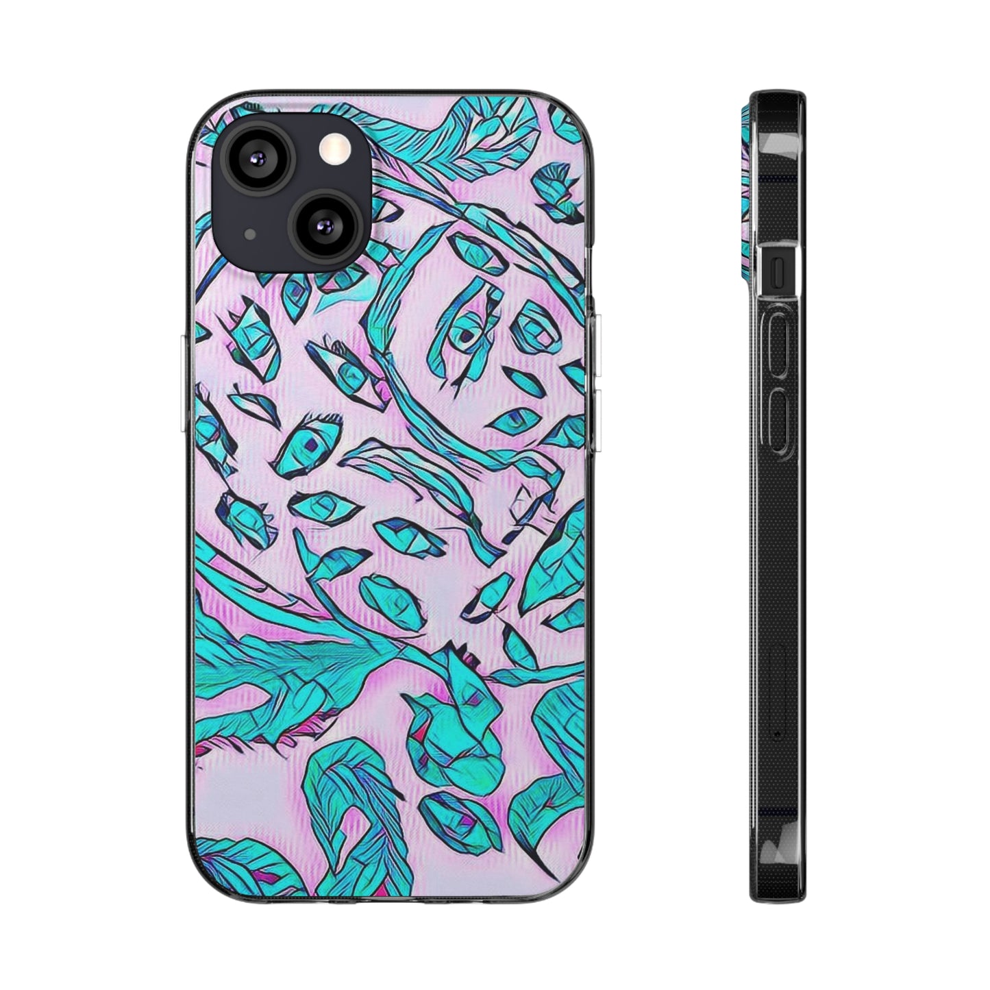 Eyes of Argos Peacock Phone Case (Pink & Teal)