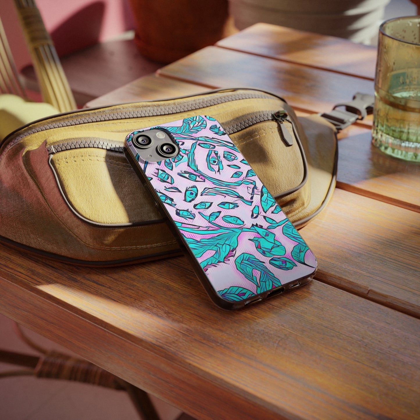 Eyes of Argos Peacock Phone Case (Pink & Teal)