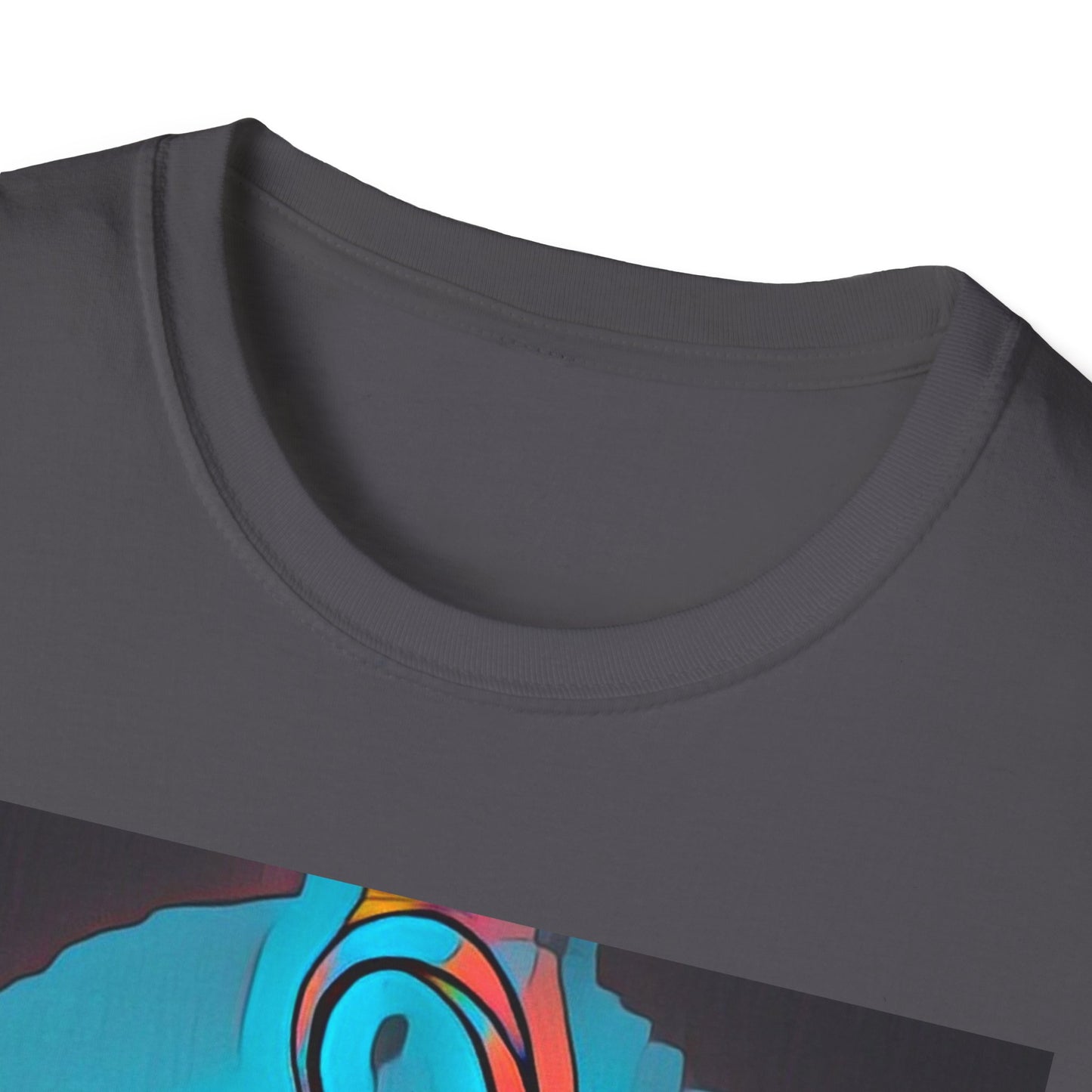 Zodi-ABSTRACT T-Shirt (Turquoise & Bright Orange)