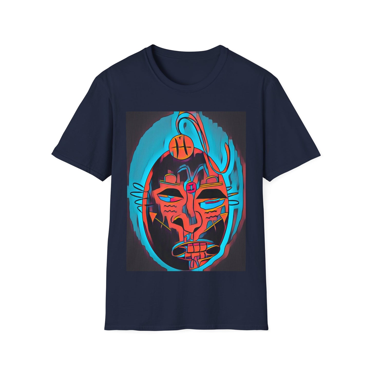 Zodi-ABSTRACT T-Shirt (Turquoise & Bright Orange)