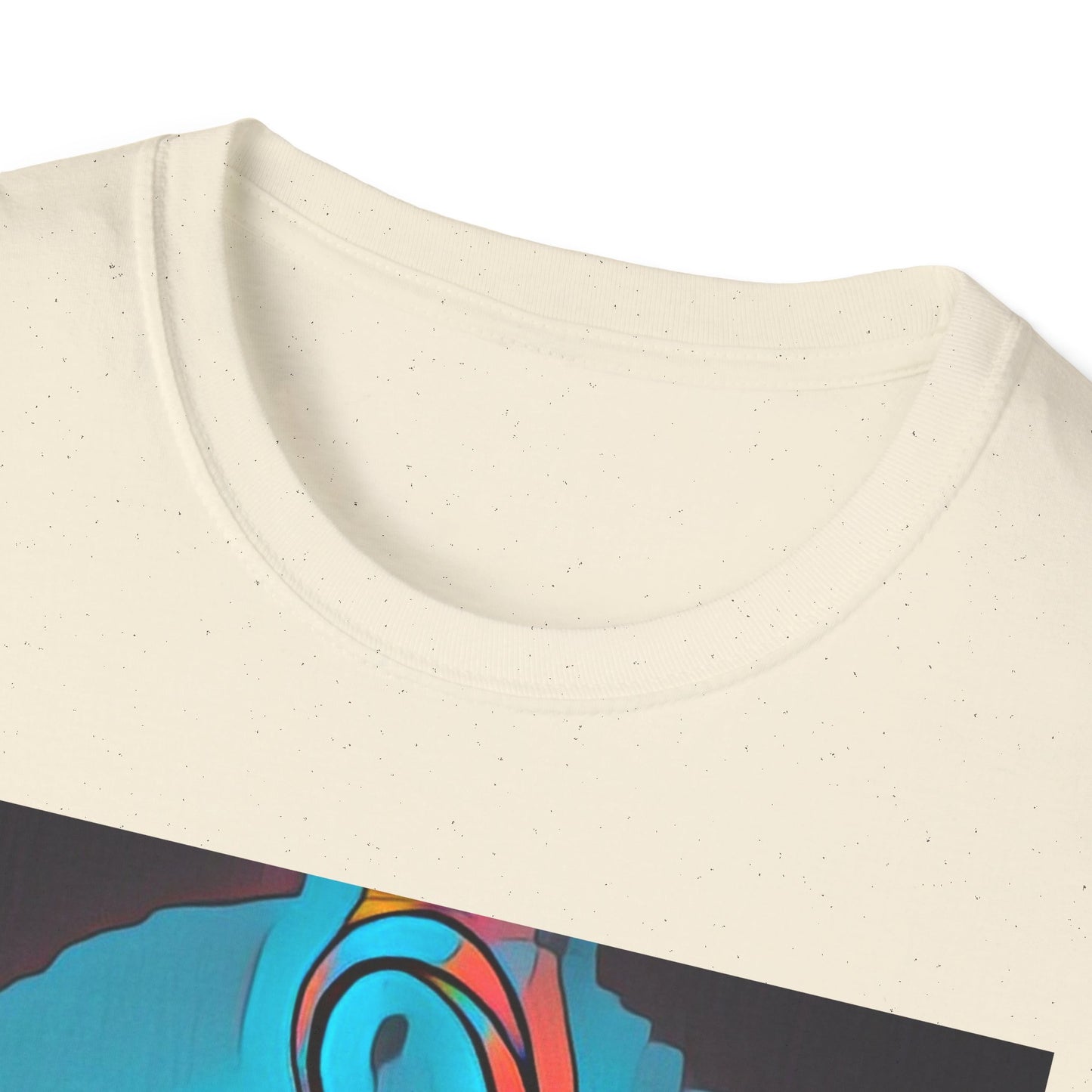 Zodi-ABSTRACT T-Shirt (Turquoise & Bright Orange)