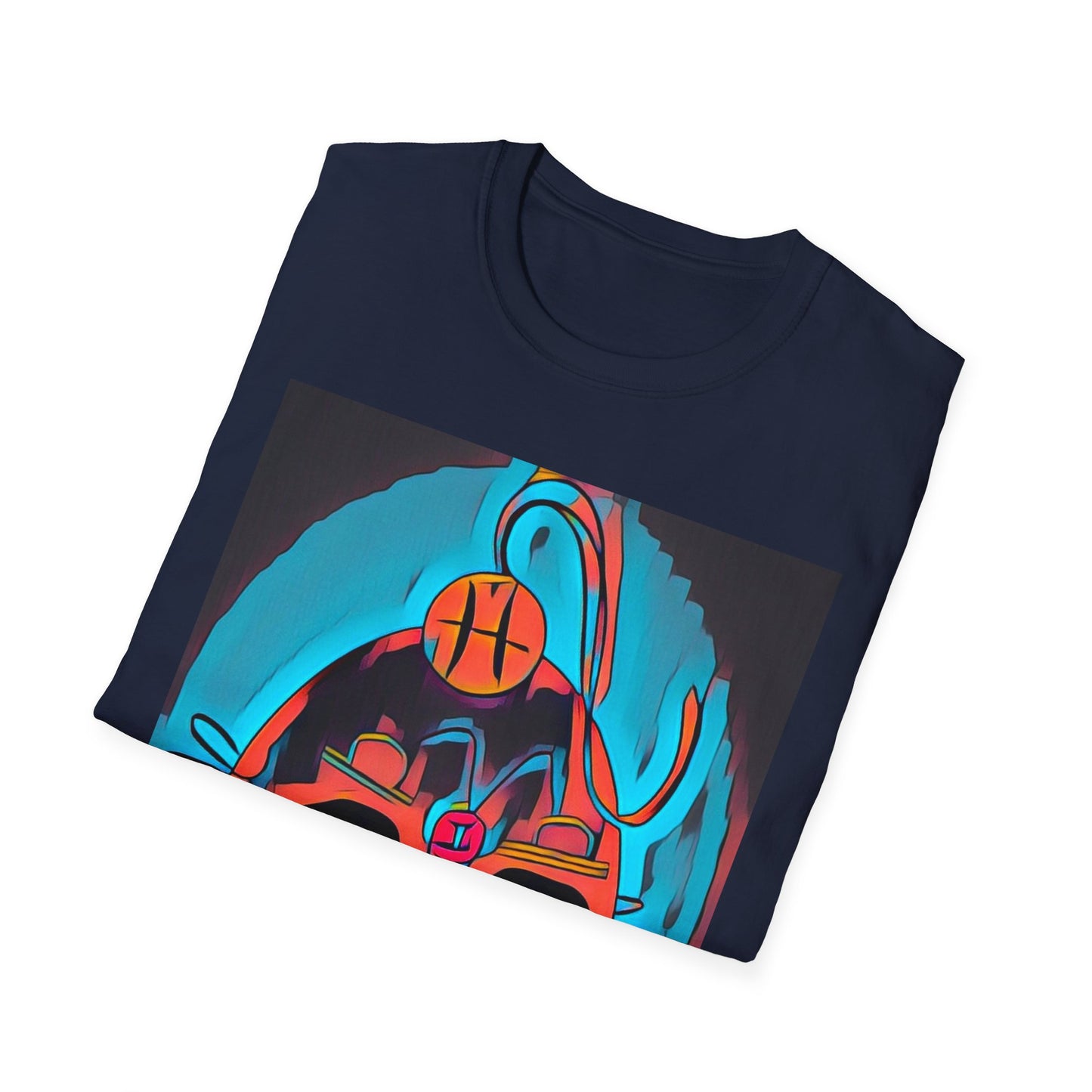 Zodi-ABSTRACT T-Shirt (Turquoise & Bright Orange)