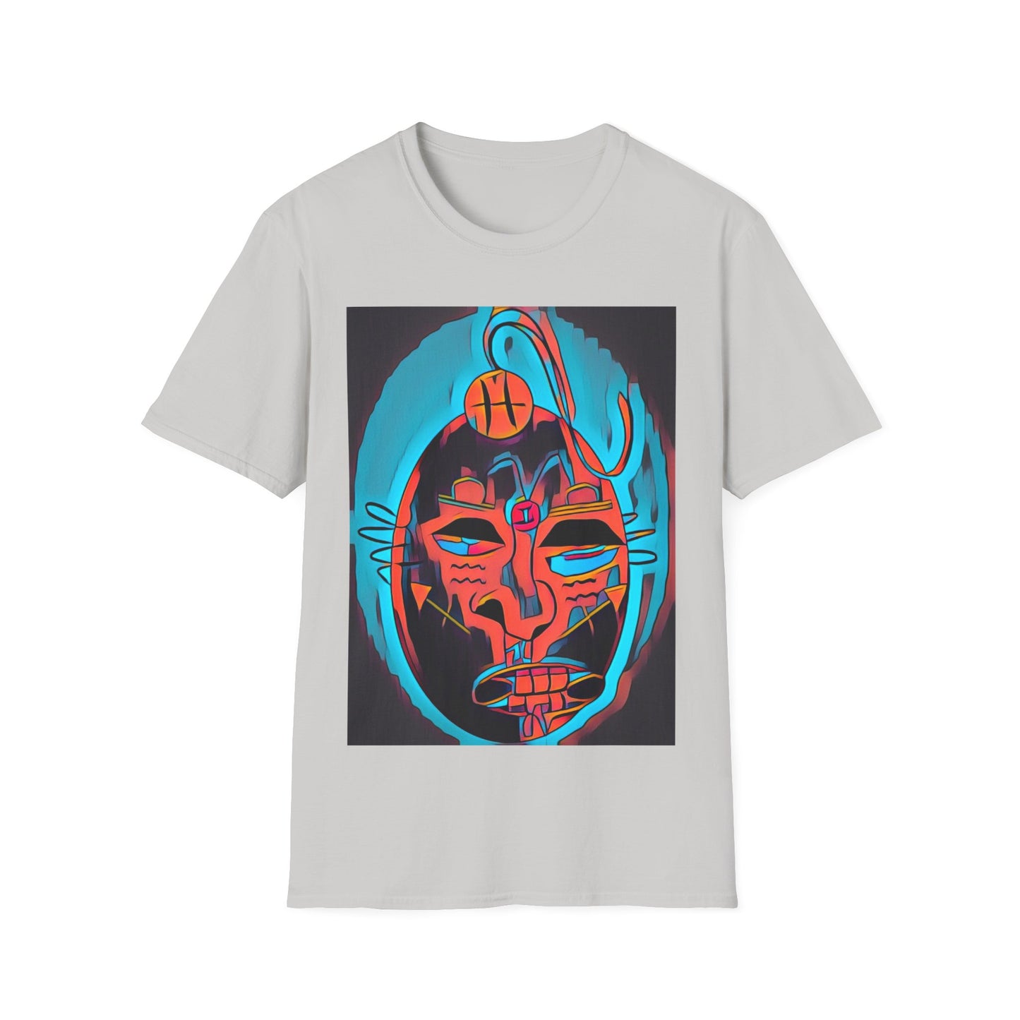 Zodi-ABSTRACT T-Shirt (Turquoise & Bright Orange)