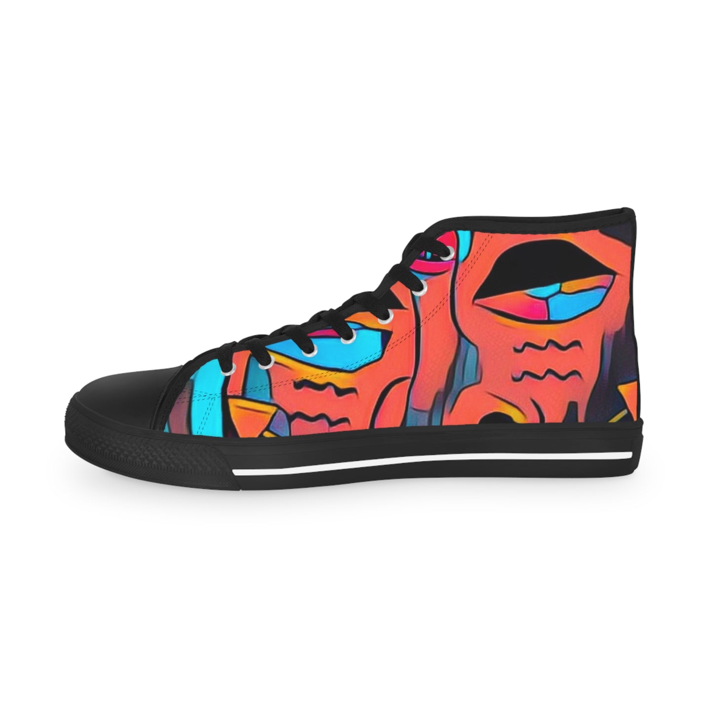 Men's Zodi-ABSTRACT High Tops (Turquoise & Bright Orange)