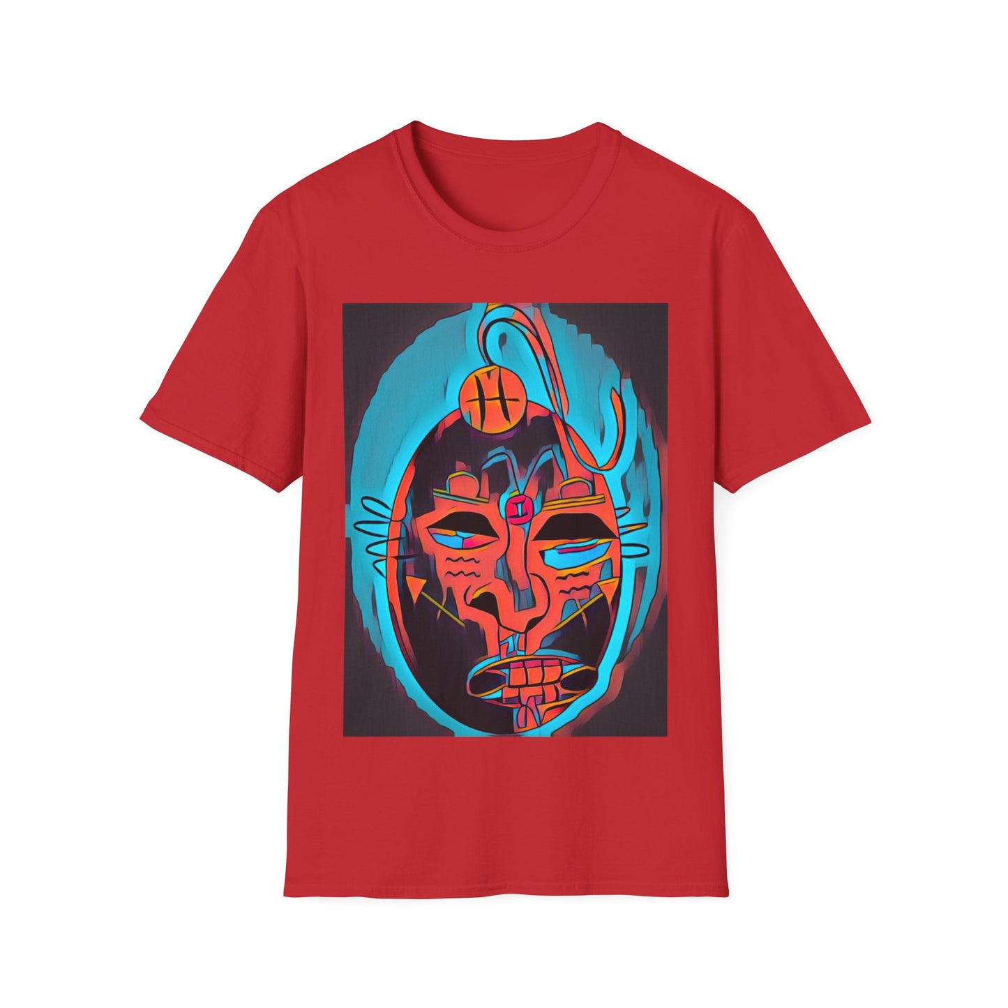 Zodi-ABSTRACT T-Shirt (Turquoise & Bright Orange)