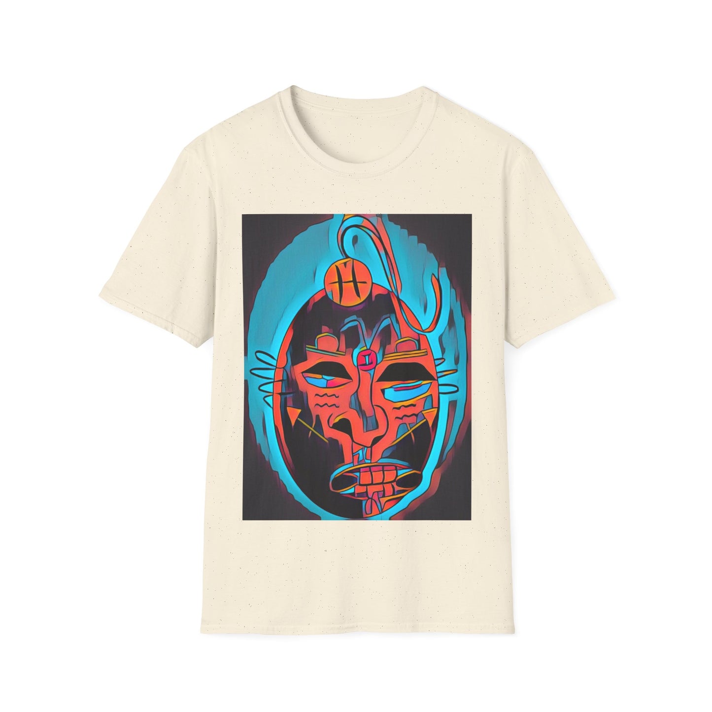 Zodi-ABSTRACT T-Shirt (Turquoise & Bright Orange)