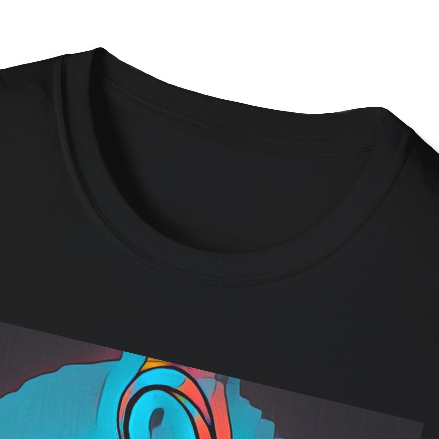 Zodi-ABSTRACT T-Shirt (Turquoise & Bright Orange)