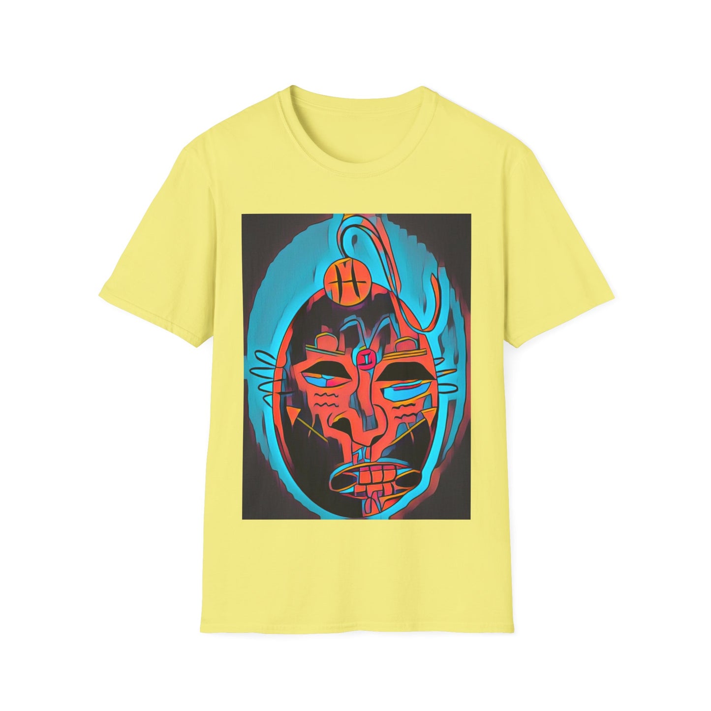 Zodi-ABSTRACT T-Shirt (Turquoise & Bright Orange)