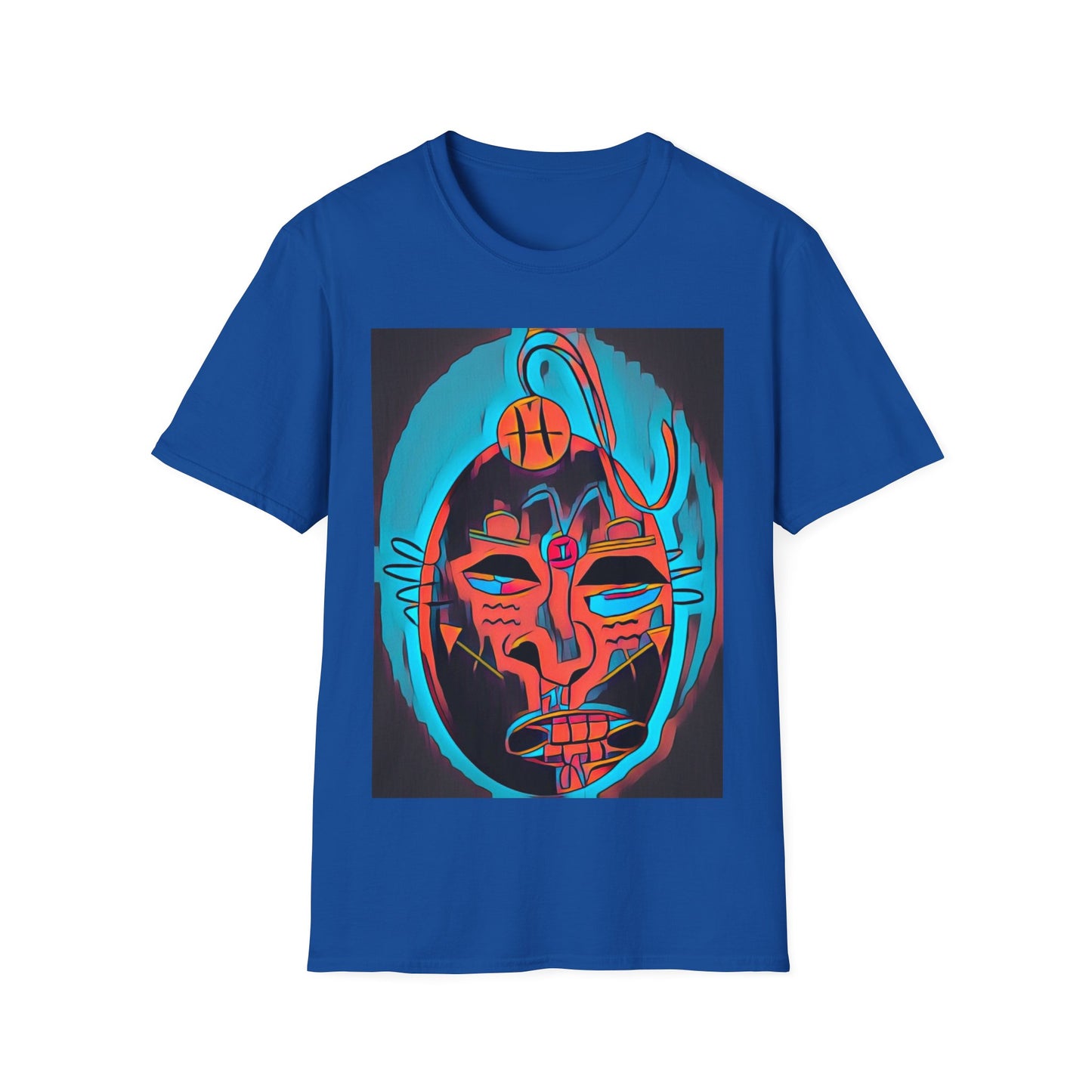 Zodi-ABSTRACT T-Shirt (Turquoise & Bright Orange)